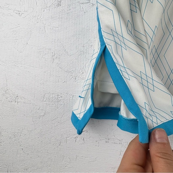 Nike Dri-Fit White and Blue Geometric Tennis Golf Skirt Stretchy Sz Large - Picture 3 of 10